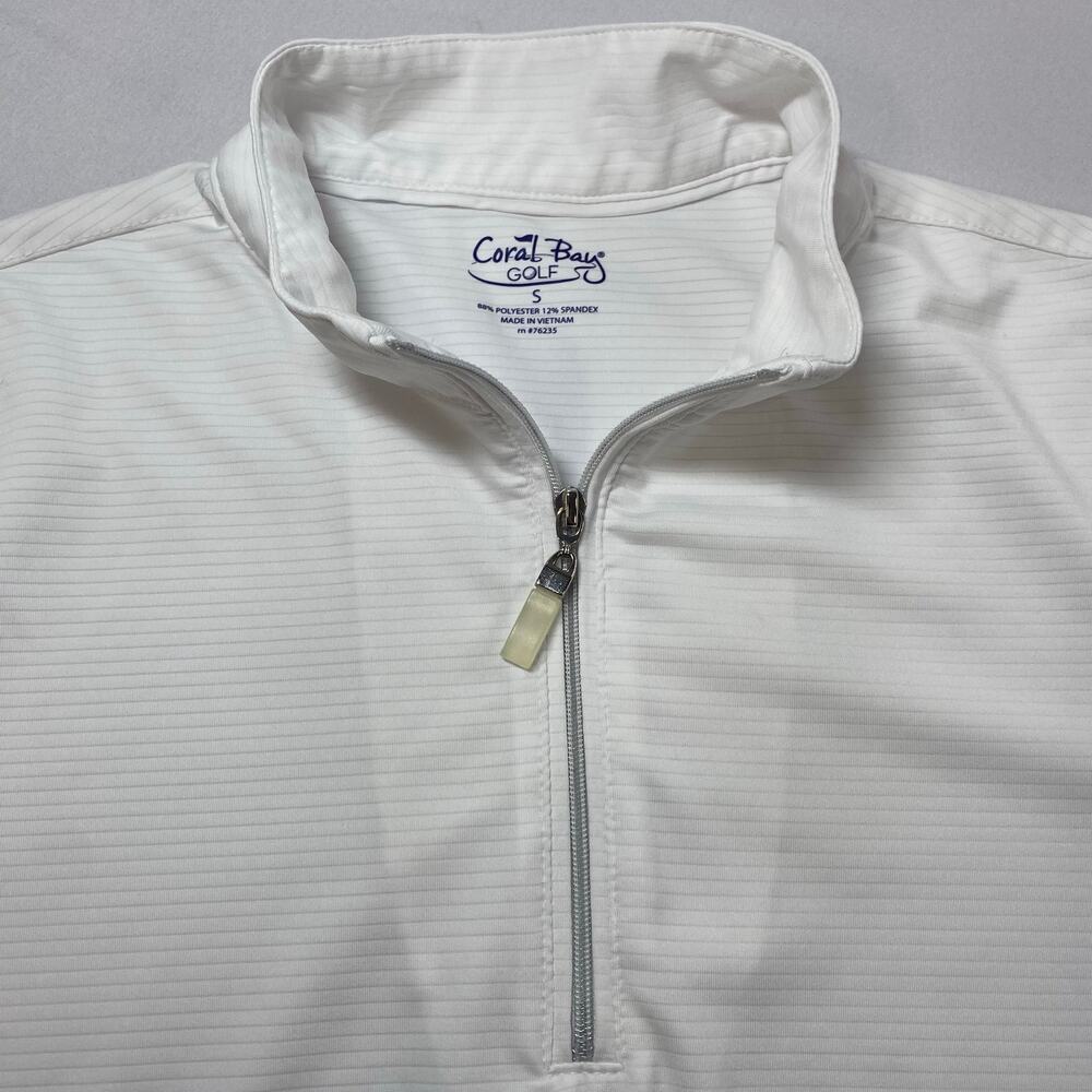 Coral Bay Women’s Golf Quarter‑Zip Pullover – White Small